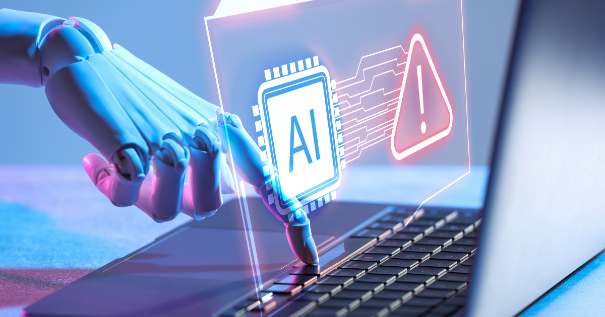 Mano de robot interactuando con opciones de acceso permitido y denegado representando la ciberseguridad con IA de Bitdefender.